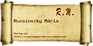 Ruzsinszky Mária névjegykártya
