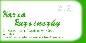 maria ruzsinszky business card